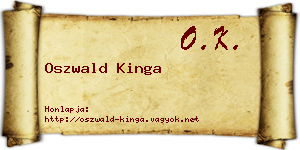 Oszwald Kinga névjegykártya
